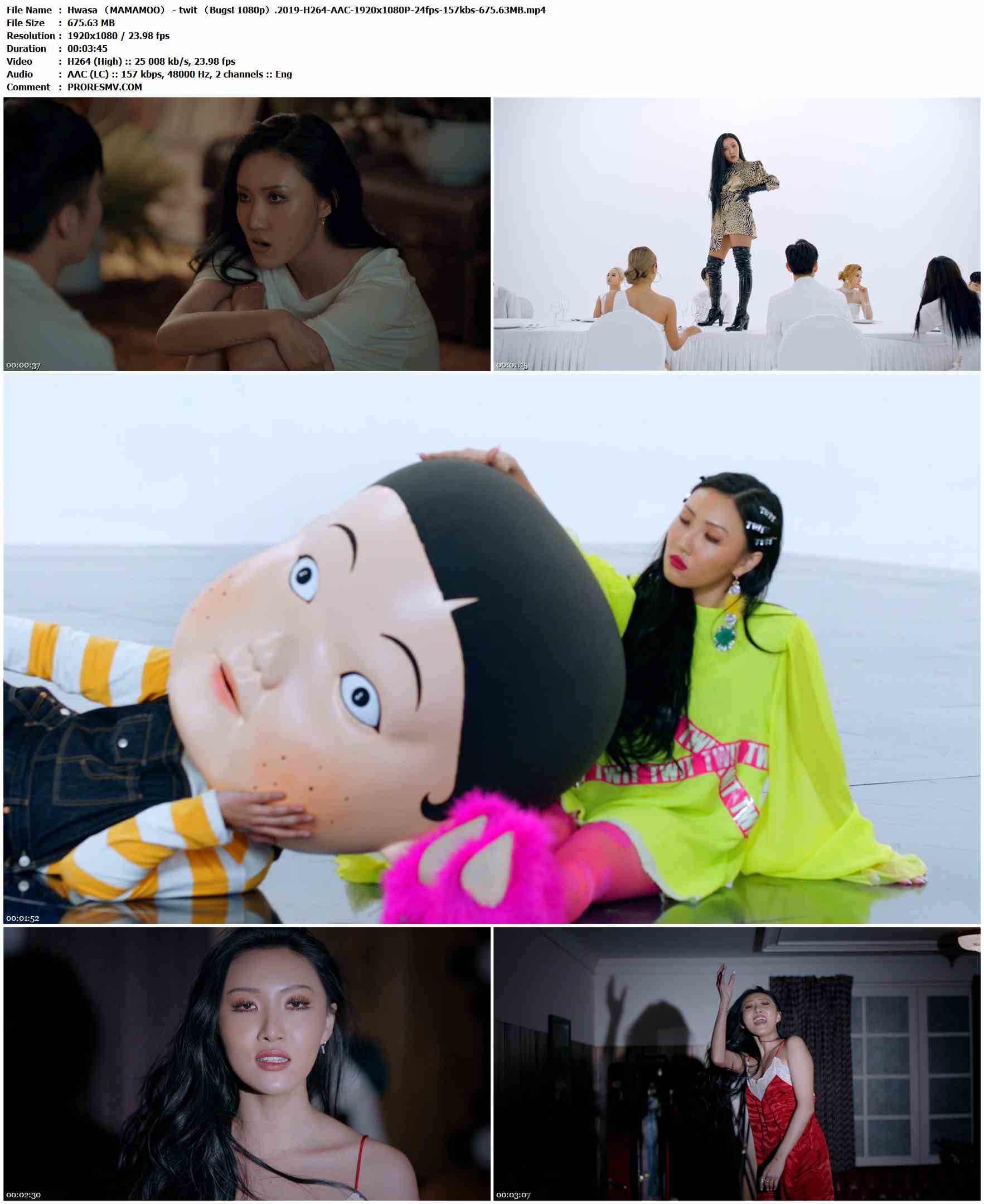 Hwasa （MAMAMOO） - twit （Bugs! 1080p）.2019-H264-AAC-1920x1080P-24fps-157kbs-675.63MB官方MV_高清MV